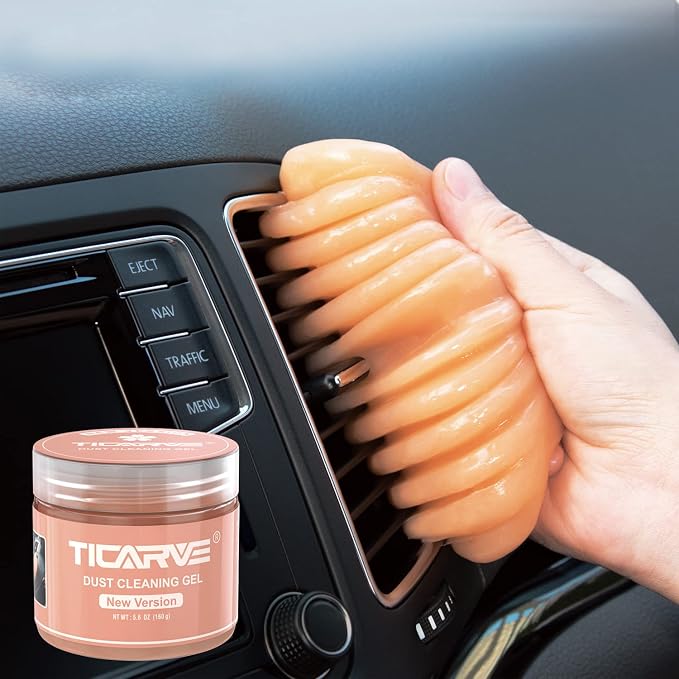 TICARVE Cleaning Gel for Car Interior Cleaner Cleaning Tools Upgrade Orange | Car Interior Keyboard Dust Cleaner Putty, Auto Detailing Tools, Tiny Crevices Cleaning Slime, Reusable Dust Cleaning Gel