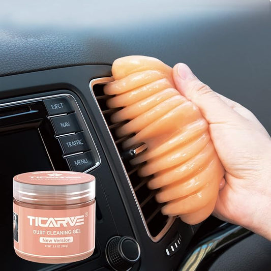 TICARVE Cleaning Gel for Car Interior Cleaner Cleaning Tools Upgrade Orange | Car Interior Keyboard Dust Cleaner Putty, Auto Detailing Tools, Tiny Crevices Cleaning Slime, Reusable Dust Cleaning Gel