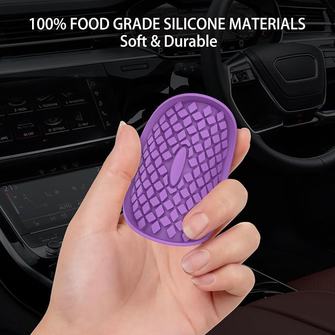 ME.FAN Car Cup Coasters [4 Pack] Silicone Car Coasters/Cup Mats, Non-Slip Recessed Car Interior Accessories Deep Purple
