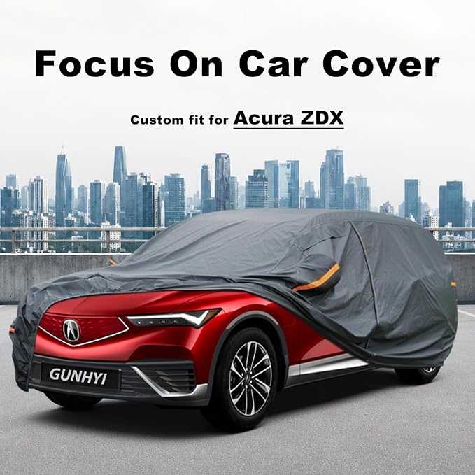GUNHYI Premium Car Cover Custom Fit Acura ZDX, 16 Layers Heavy Duty Car Cover Waterproof All Weather with Zipper Door for Sun Rain Snow Dust Uv Protection