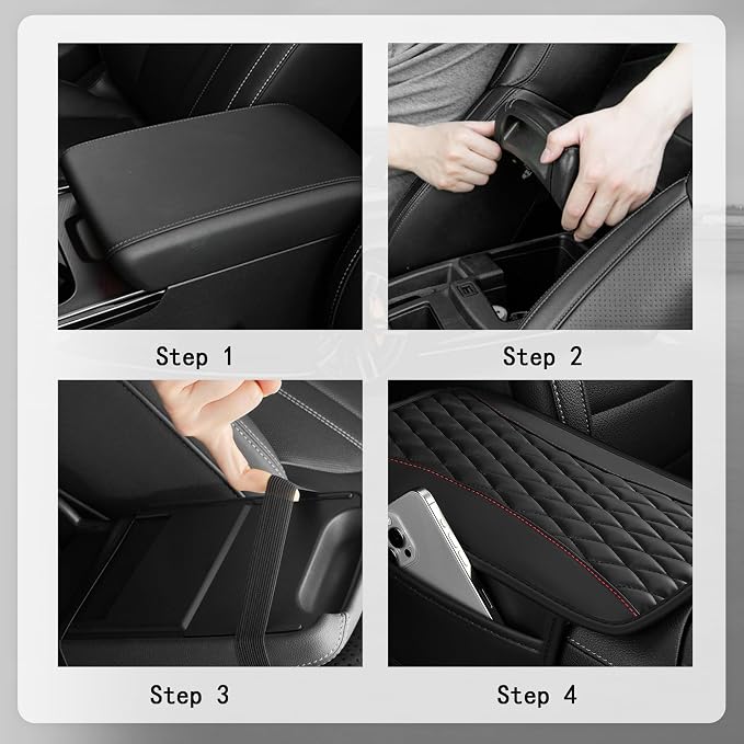 IHOTDER Bling Rhinestones Center Console Covers for Cars,Upgraded Arm Rest Cover for Car with Side Storage Pocket for Car Seat Organizer,Middle Console Cover Stylish Car Decoration (Bling Purple)