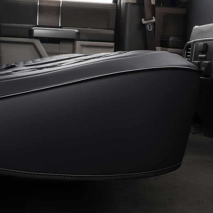Huidasource Silverado Back Row Car Seat Covers, Split Rear Bench Seat Cushion Cover Fit for Chevy Silverado GMC Sierra 1500 2007-2013&2019-2026, 2020-2026 2500/3500HD Crew Cab WT LS LT(Back Row/Black)
