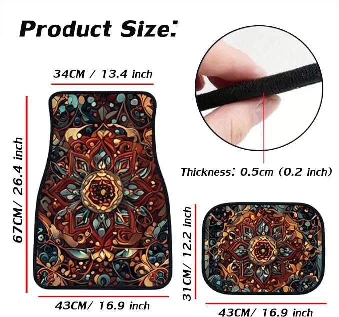 Car Floor Mats Non-Slip Automotive Floor Mats All-Weather Front Rear Car Floor Foot Mat Sets of 4 Pieces Foot Mats Rugs Carpet for Car Trucks SUV Sedans (FUGU-01)