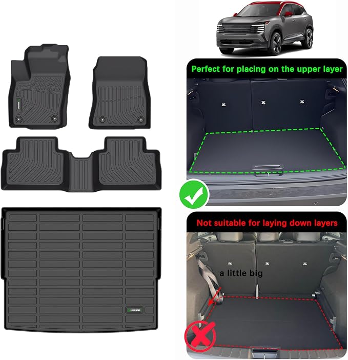 ANBINGO® Floor Mats & Cargo Liner for Nissan Kicks 2025 2026 SR/SV (Only fit Upper Cargo Deck),Car Mats for Kicks Floor Mats All Weather Protection TPE Full Set