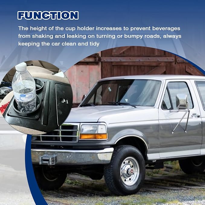 OBS Center Console Dual Cup Holder for OBS Ford F250 F350 1992-1997 | Stable and Not Shaking,Plug and Play,Easy to Pick Up