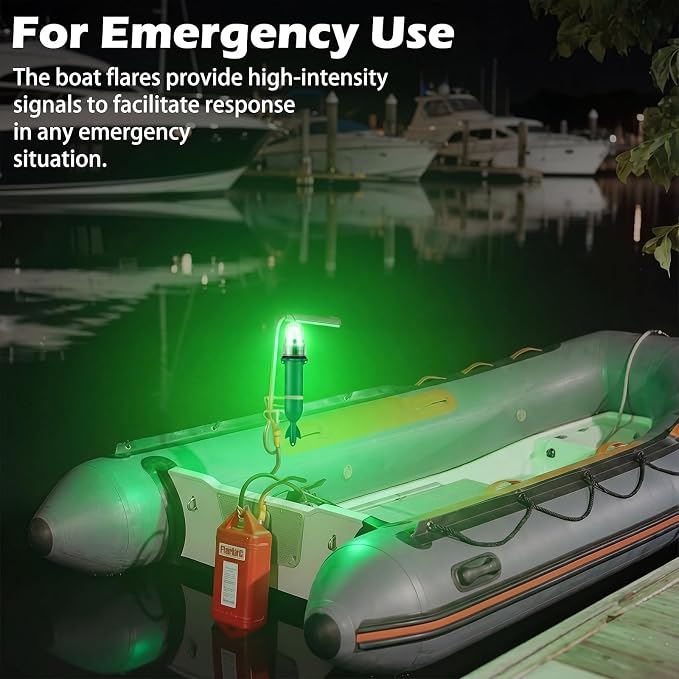 Kingdder Boat Flares Marine Signal Light Boat Flares Beacon Strobe Safety Battery-Powered Boating Safety Kit Without Battery Waterproof Day Night Use for Boating Fishing Nets Life Rafts