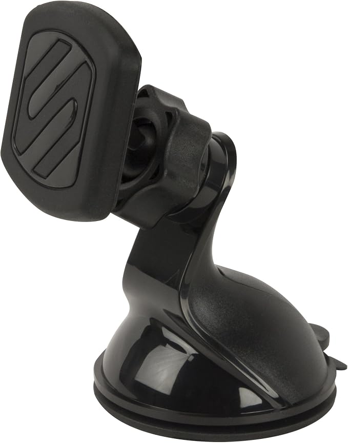 Scosche MAGWSM2 MagicMount Magnetic Suction Cup Mount for Car Windshield or Dashboard, 360° Adjustable Magnet Head, Universal Cell Phone Holder for Car, Compatible with iPhone, Samsung & All Devices