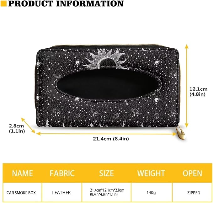 Automotive Tissue Napkin Holder Stars Moon Car Visor Tissue Box Water Proof Durable Car Napkin Holder for Sun Visor Back Seat