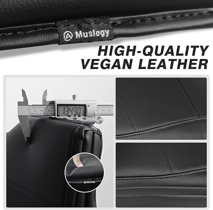 Muslogy Center Console Armrest Cover Fit for Ford F-150 F150 2015-2026 & F250 F350 F450 2017-2026 Accessories, Comfort Armrest Pad Console Lid Cushion Vegan Leather 1-Inch Extra Thick(Jump Seat ONLY)