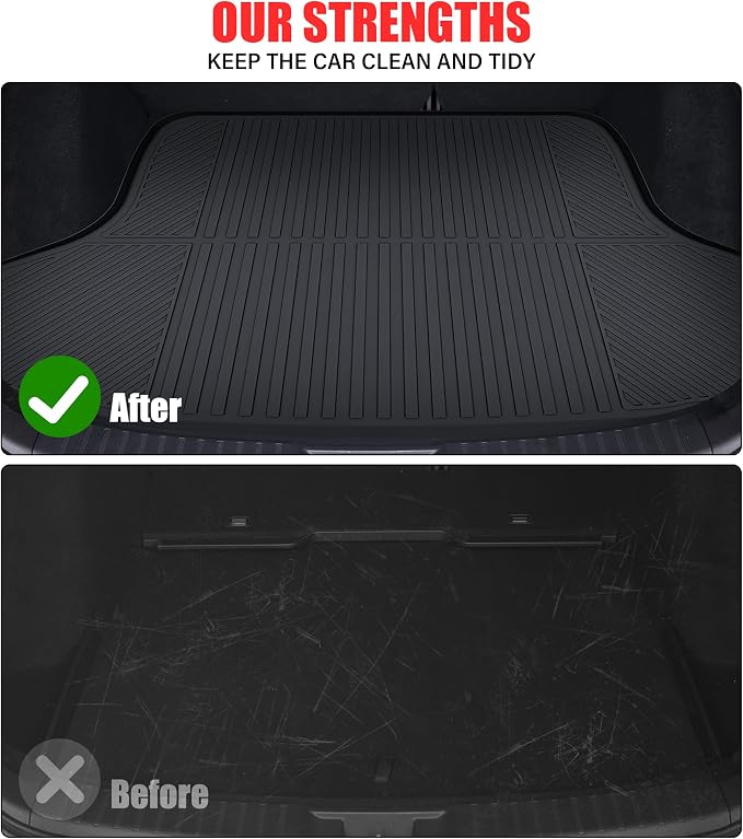 Floor Mats & Trunk Mat for 2026 Nissan Sentra | All Weather TPE Floor Liners Fit for Nissan Sentra 2026 1st & 2nd Row and Cargo Liner Odorless Anti-Slip Black Rubber Mats