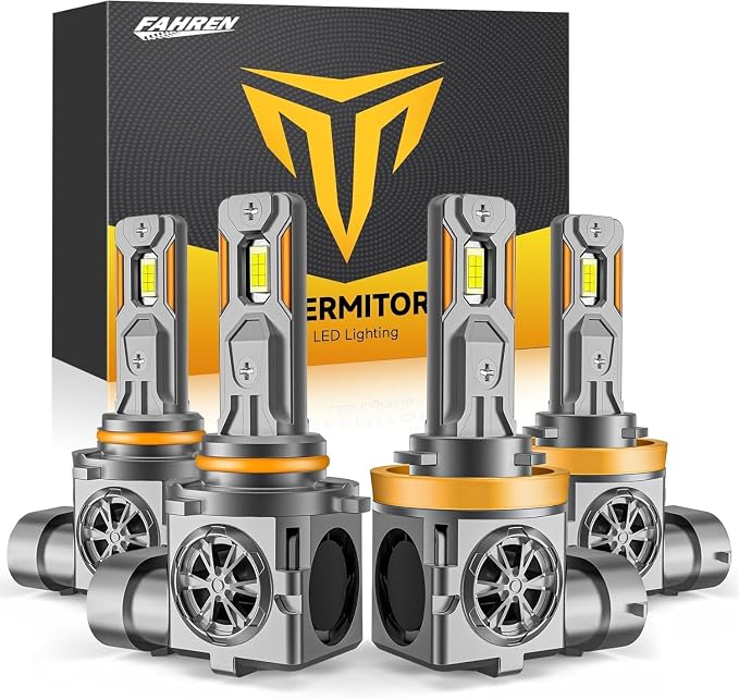 Termitor Latest Premium H11 9005 Combo,Fog Light Bulb | 150,000LM Brightness, 6500K Daylight White, Quick Install, 80,000hrs+ Lifespan, IP68, 1: 1 size, Pack of 2