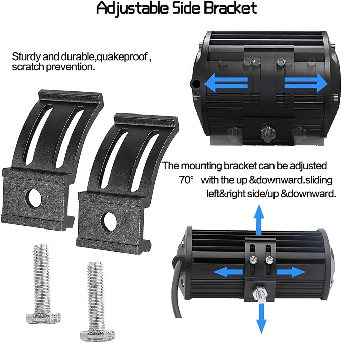 LED Light Bar Mounting Brackets Kit - 2PCS Bottom Mounted Slide Base Bracket Adjustable Universal for LED Pods Work Light Bars, for Jeep Offroad Truck SUV