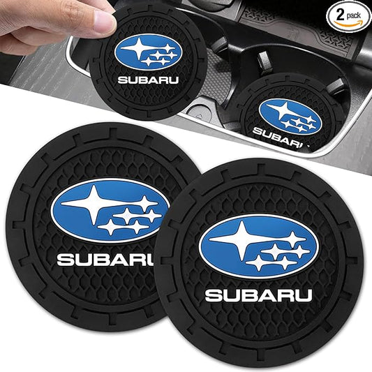 Car Cup Holder Coaster for Subaru Legacy Outback XV Crosstrek 16-up WRX STi Cupholder Coaster Interior Accessories 2.75in 2Pieces Black