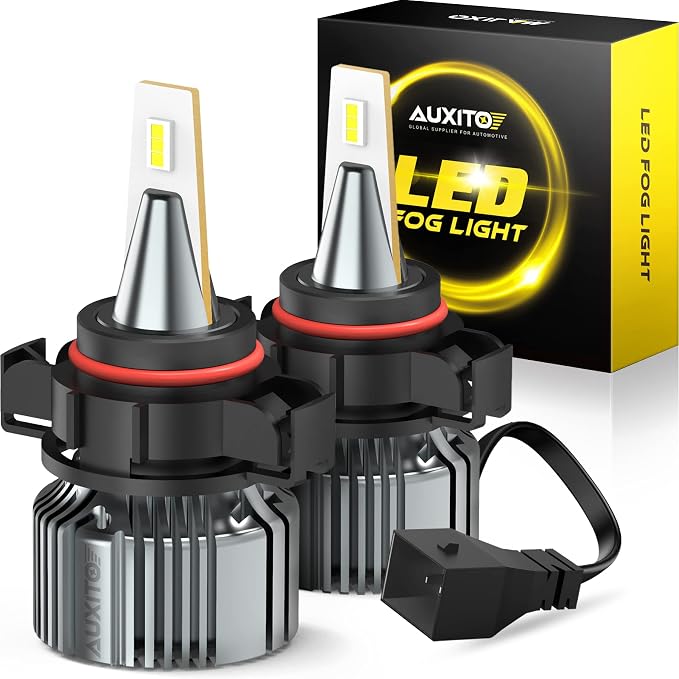 AUXITO 5202 H16 LED Fog Light Bulbs, 6500K Cool White, 2Pack | 5201 PS19W PS24W 9009 12085 Halogen Bulb DRL Replacement for Sierra Silverado Yukon Tahoe Canyon