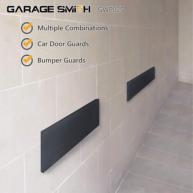 AMPULLA GWP02S Garage Wall Protector Car Door Protectors, Designed in Germany (2, Black)