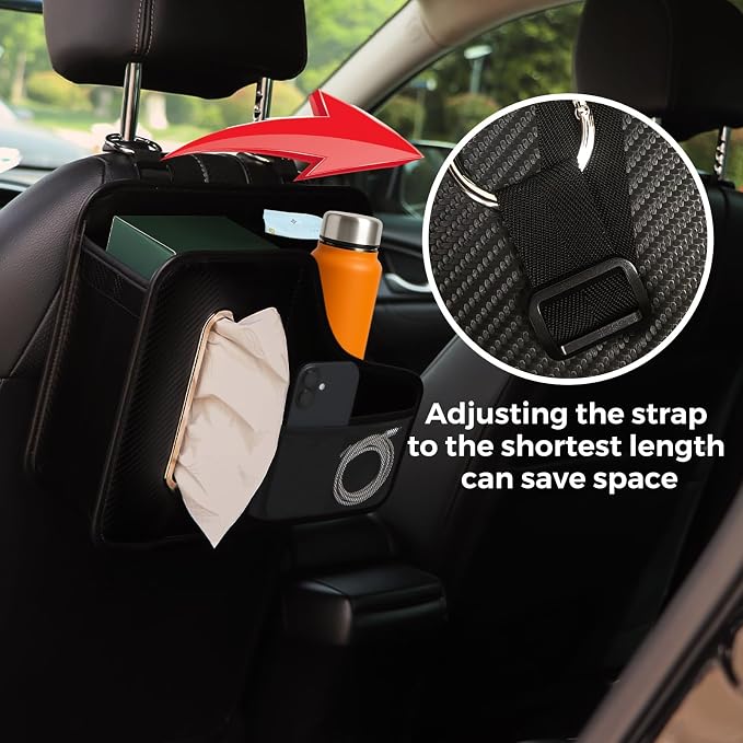 Car Tissue Holder,Back Seat Organizer with Cup Holder,Multifunctional Car Headrest Seat Back Storage,Snack Organizers for Kids,Large Tissue Box Cover Fit for 100-130 Regular Size Tissues