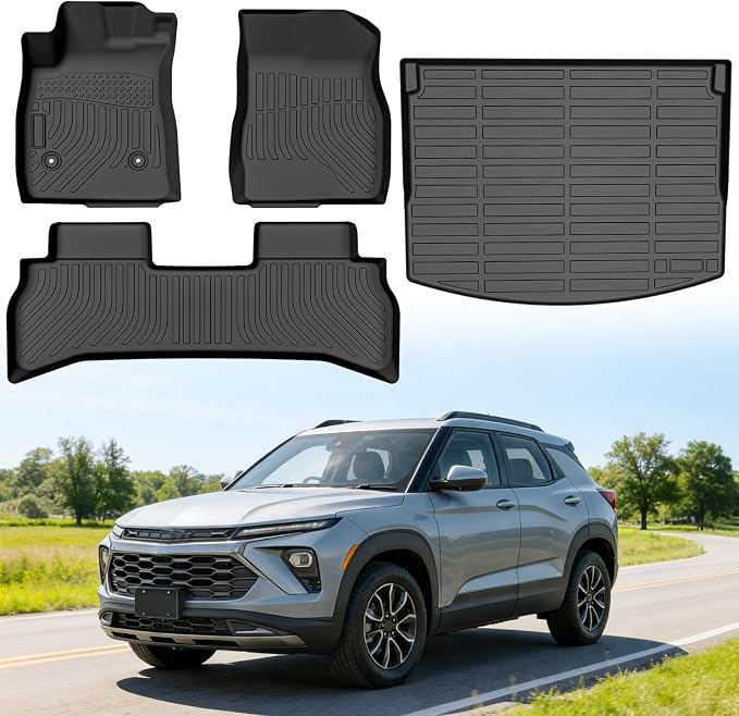 Floor Mats for Chevrolet Chevy Trailblazer FWD 2021-2026 | (Only Fit for Cargo in Upper Deck Position, Not for AWD), Heavy Duty TPE All Weather Protection (Floor Mats & Cargo Liner)