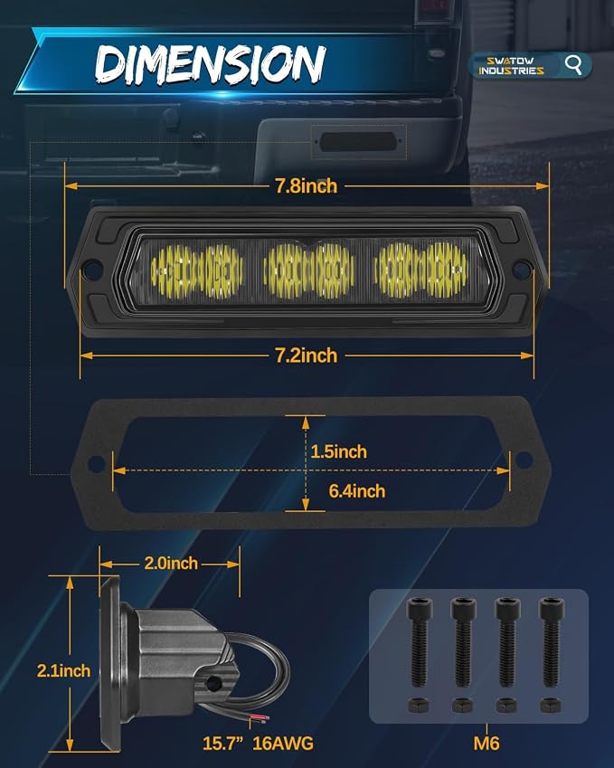 Flush Mount Pod Lights Flood 7 Inch CREE LED Light Bar Flood Driving Flush Mount Reverse Light Waterproof Work Lights for Truck Wrangler F150 Toyota Ram Chevy GMC SUV ATV UTV