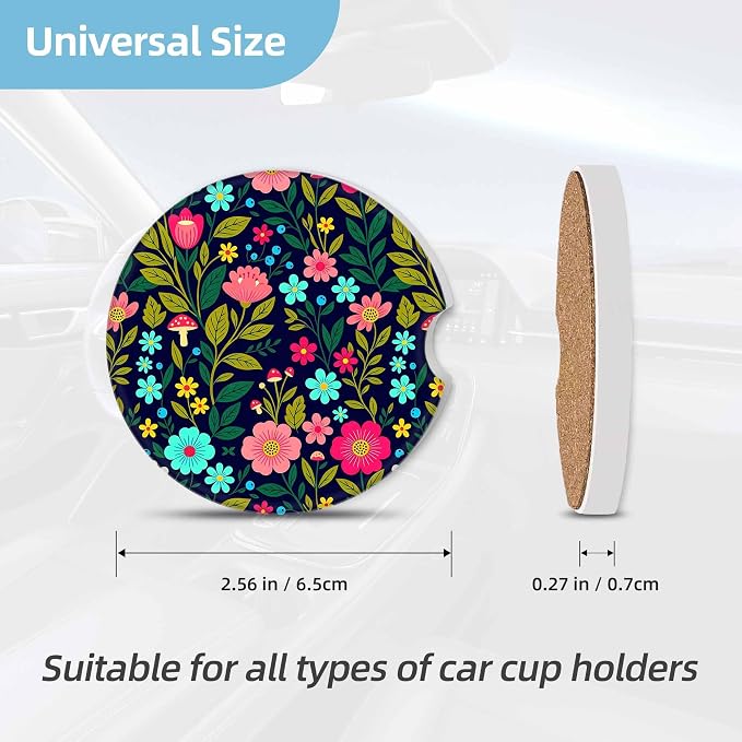 2 Pack Car Coasters for Cup Holders 2.56"