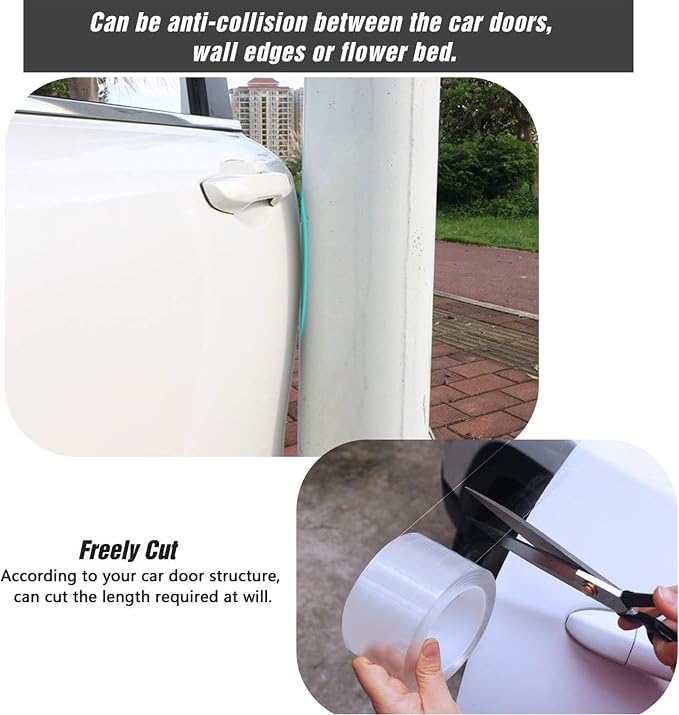 ToLanbbt Car Door Edge Guard Invisible Automotive Door Sill Guard Protectors Anti-Scratch Adhesive Tape Waterproof Strips for Car Door Edge Protection (33Ft x 2.75", Transparent)