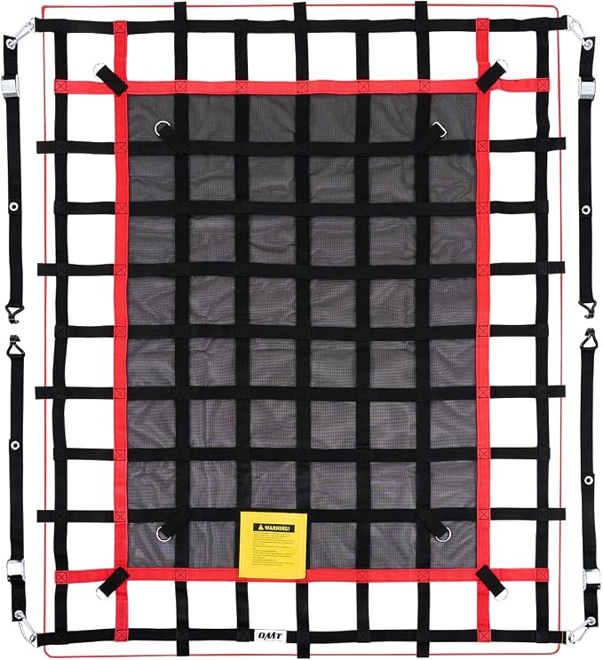 OMT 6x4.8ft Heavy Duty Cargo Net for Truck Bed & SUV, 1100lb Capacity | High-Strength Flat Webbing; Anti-Tangling Mesh; Adjustable Buckles; Ideal For Heavy & Odd-Sized Loads; Secure Quick Setup