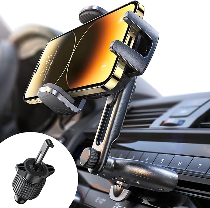 LISEN CD Phone Holder for Car Phone Holder Mount | Protect Your Car Interior Sturdy Car Phone Holder Mount Holds Your Phone Securely Even on Bumpy Road