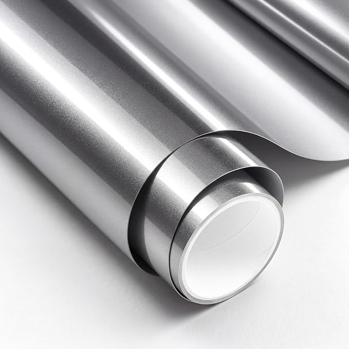 PPF, Dry Apply TPU PPF Vinyl Car Wrap Roll 1ft x 5ft, Paint Protection Vinyl Film (Gloss GT Silver)