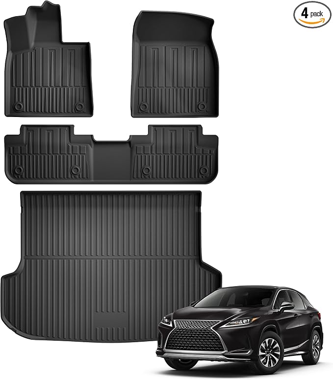 Floor Mats & Trunk Liner for Lexus RX RX350/RX450h 2016-2022 (Not for RXL) - Custom Fit TPE All Weather Car Accessories