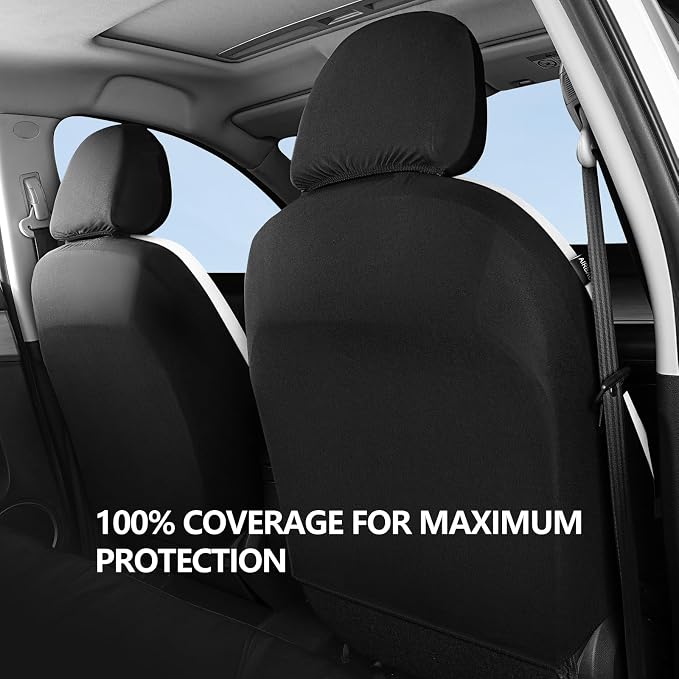 HChengkikz 2 Pack Front Neoprene Car Seat Covers | Waterproof Comfortable Seat Protectors, Airbag Compatible Universal Fit for Sedans, SUVs, Trucks, Vans