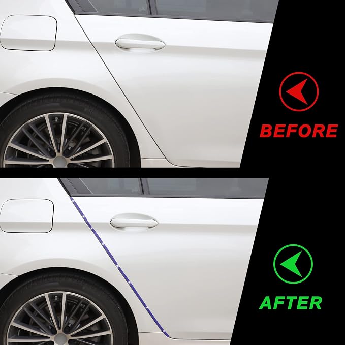 TOMALL Bling Car Door Guard Crash Bumper Crystal Anti-Scratch Strip Sticker Crystals Car Door Bumper Protector Accessory DIY for Interior and Exterior Decoration Styling Accessories Blue