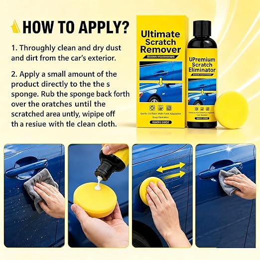 NanoPolix Car Scratch Remover, Car Scratch Remover Kit, Quick Repair Scratches and Restore Shine for Deep Scratches, All Paint Colors Polishing Kit, 100g/3.53oz (1 Set)