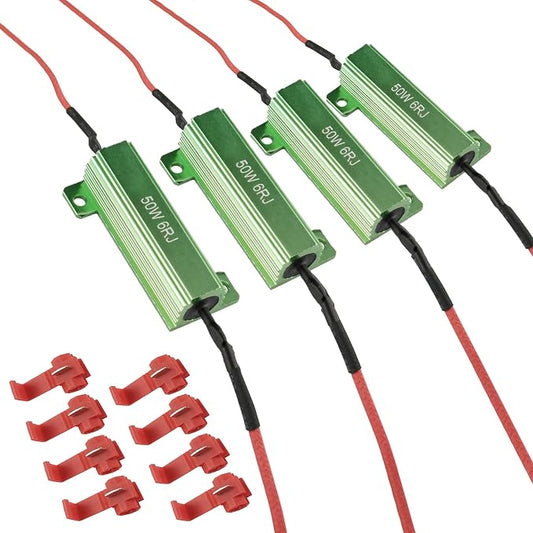 iBrightstar 50W 6ohm Load Resistors for Fix LED Bulb Fast Hyper Flash Turn Signal Blink Error Code