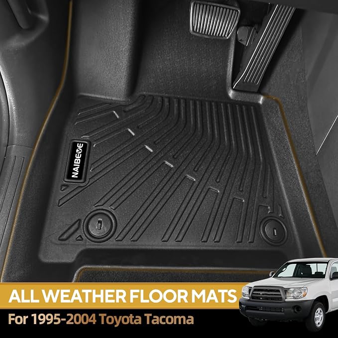 Naibeve Floor Mats for 1995-2004 Toyota Tacoma XtraCab | All Weather Custom Fit Floor Mats, for XtraCab Interior Protector accessories