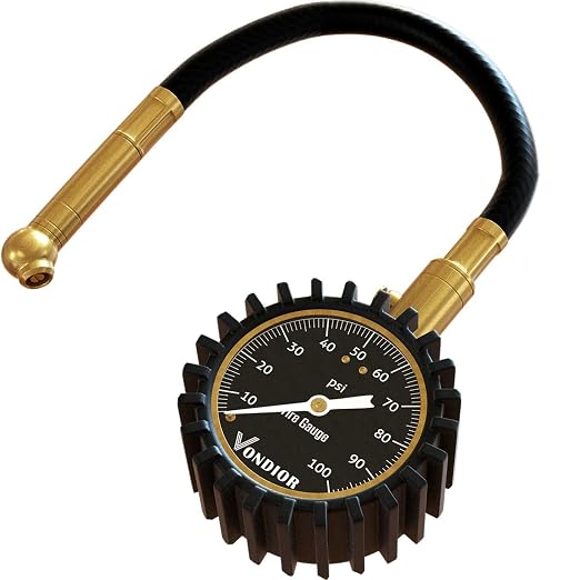 Vondior Tire Pressure Gauge (0-100 PSI) - Certified ANSI B40.1 Tire Gauge for Cars and Trucks, Large 2" Glow Dial Easy-Read Tire Gauges for Tire Pressure Car Accessories