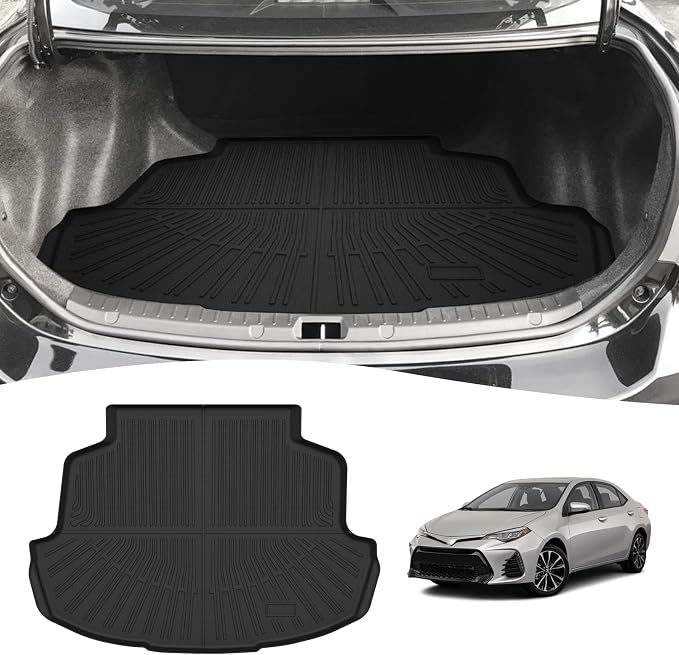 Corolla Cargo mat - Trunk Mat for Toyota Corolla 2014-2019 | All Weather Trunk Mat for Corolla Accessories, Heavy Duty Rubber Mats, Car Accessories