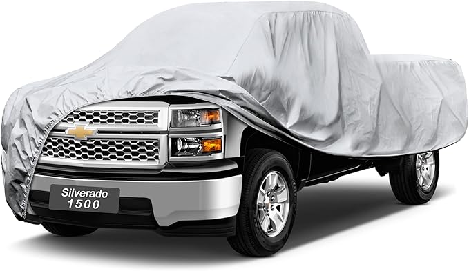 GUNHYI Pickup Truck Cover - Waterproof All Weather, 6 Layer Heavy Duty, Universal Fit Ford F150, Chevy Silverado, GMC Sierra, Dodge Ram 1500 Extended/SuperCrew Cab (Up to 248 inch)