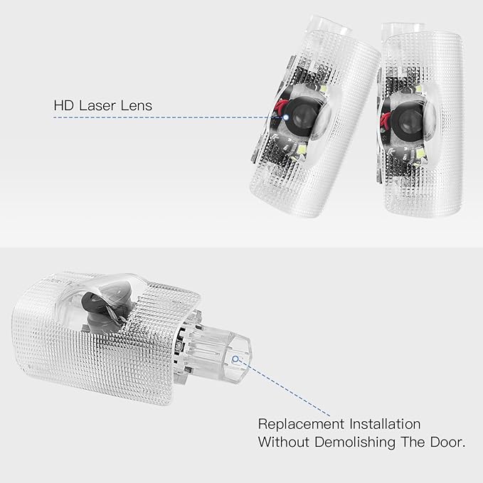Car Door Lights Logo Projector - [2 Pack] 4K HD Puddle Lights for 4Runner/Land Cruiser/Prado/Sequoia/Tundra/Sienna/Venza/Crown/Alphard/Vellfire/Camry/Corolla/Avalon/Prius/RAV4/Highlander