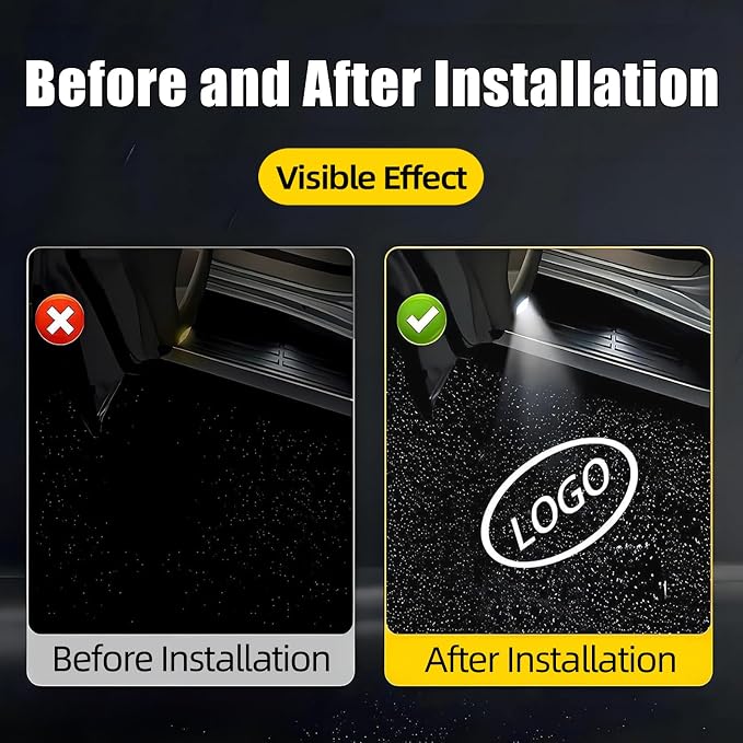4Pcs Car Door Lights Logo Projector Compatible with Highlander/Camry/4runner/Sienna/Corolla/Tundra/Prius/Venza/Prado/Sequoia/Reiz/Previa/Alphard Model, 3D LED Car Welcome Projector Puddle Lights