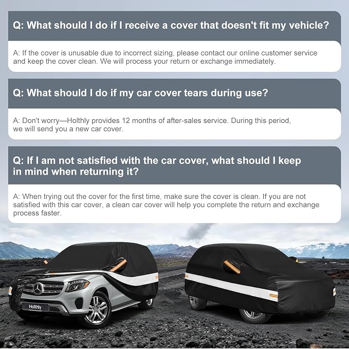 10 Layers SUV Car Cover Custom Fit Mercedes-Benz GLS-Class 350d 400 400d 450 450d 550 580,Waterproof All Weather for Automobiles, Outdoor Full Cover Sun Dust Rain Protection with Cotton. Black