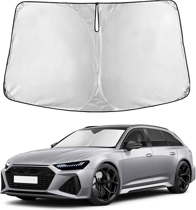 EcoNour Windshield Sunshade Compatible for Audi RS 6 2003-2023 2024 2025, Sun Visor for Front Windshield & Window Sun Shade Cover, UV Heat Blocker & Protector, Car Accessories