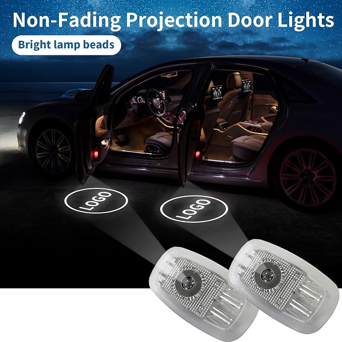 Non-Fading Car Door LED New Logo Projector Welcome Lamp Door Light Puddle lights Kit Compatible with Accessories CLA-Clsaa 2020-21/CLS-Clsaa 2019-21 E-Coupe S-Coupe