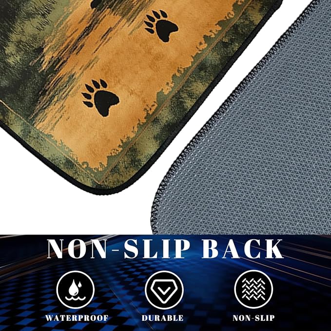 Bear Car Floor Mats Set of 4 Vintage Rustic Forest Lodge Mountain Automotive Foot Mats Rugs Carpet for Car Non-Slip Auto Car Accessories Universal Fit Car Accessories for Truck