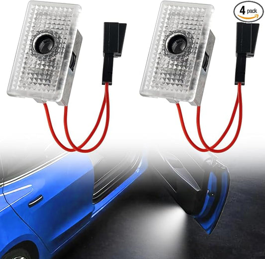 Avsty Puddle Lights for Tesla Model Y 3 X S, Upgraded No Fade Tesla Door Logo Lights (4 Pack)