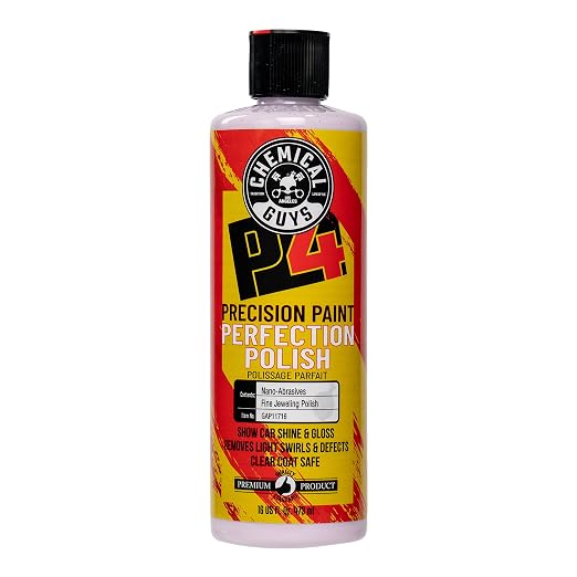 Chemical Guys, P4 Precision Paint Perfection Polish for Clear Coat, 16 oz | Refines swirls, towel marks and light defects, restoring deep gloss and clarity to clear coat, body-shop ready