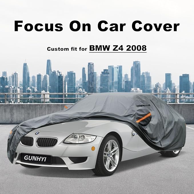 GUNHYI Premium Car Cover Custom Fit BMW Z4(2002-2008), 16 Layers Heavy Duty Car Cover Waterproof All Weather with Zipper Door for Sun Rain Snow Dust Uv Protection