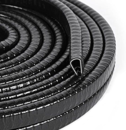 Universal Car Door Guards 66Ft(20M), Rubber U Shape Edge Trim Protection Strip, Black No-Glue Design Fits Most Vehicles