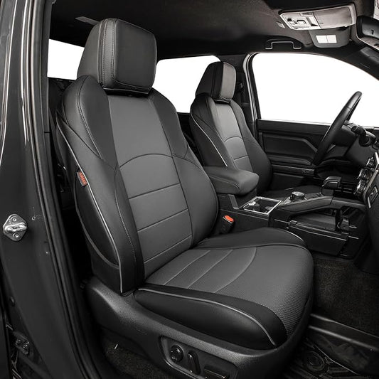 EKR Car Seat Covers Custom Fit for Toyota 4Runner(7 Seats) Full Set | for Toyota 4 Runner 2025-2026 Seat Covers for SUV Trucks,Airbag Compatible,Waterproof Pet-resistant,Faux Leather(Black/Gray)