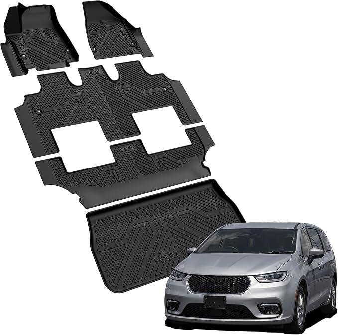 LASFIT Floor Mat for Chrysler Pacifica Hybrid 2017-2026 7 Seats, Full Set