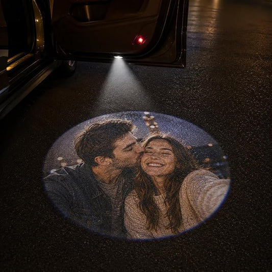 Custom Car Door Lights Logo Projector, Personalized Text Puddle Lights | Customized Photo Car Door Step Courtesy Welcome Lights, Rechargeable Wireless Car Door Lights Interior