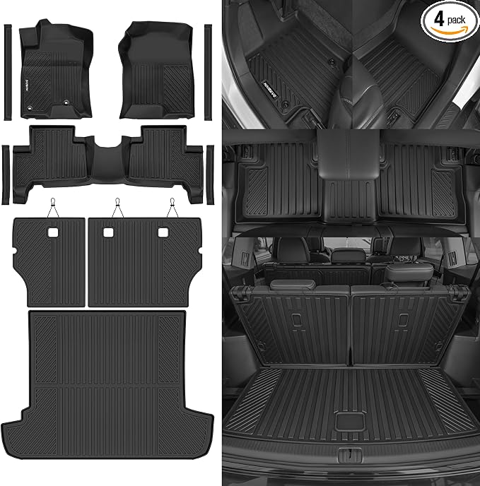Naibeve Floor Mats for 2003-2009 Toyota 4Runner | All Weather Custom Fit Floor Mats, Cargo Mat, Backrest Mats Interior Protector accessories